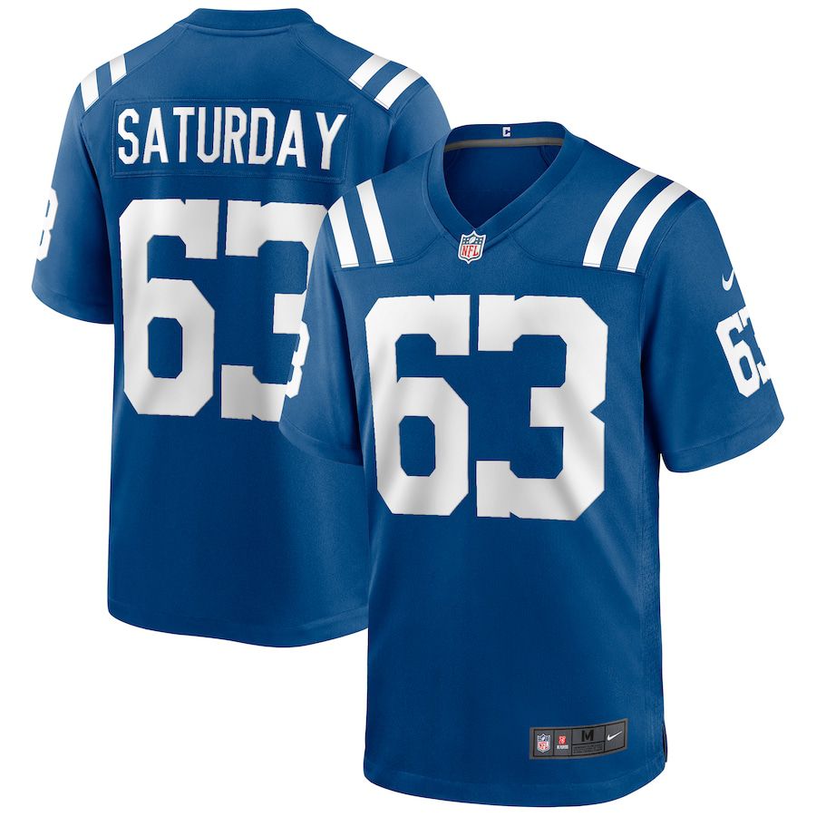 Men Indianapolis Colts 63 Jeff Saturday Nike Royal Game Retired Player NFL Jersey